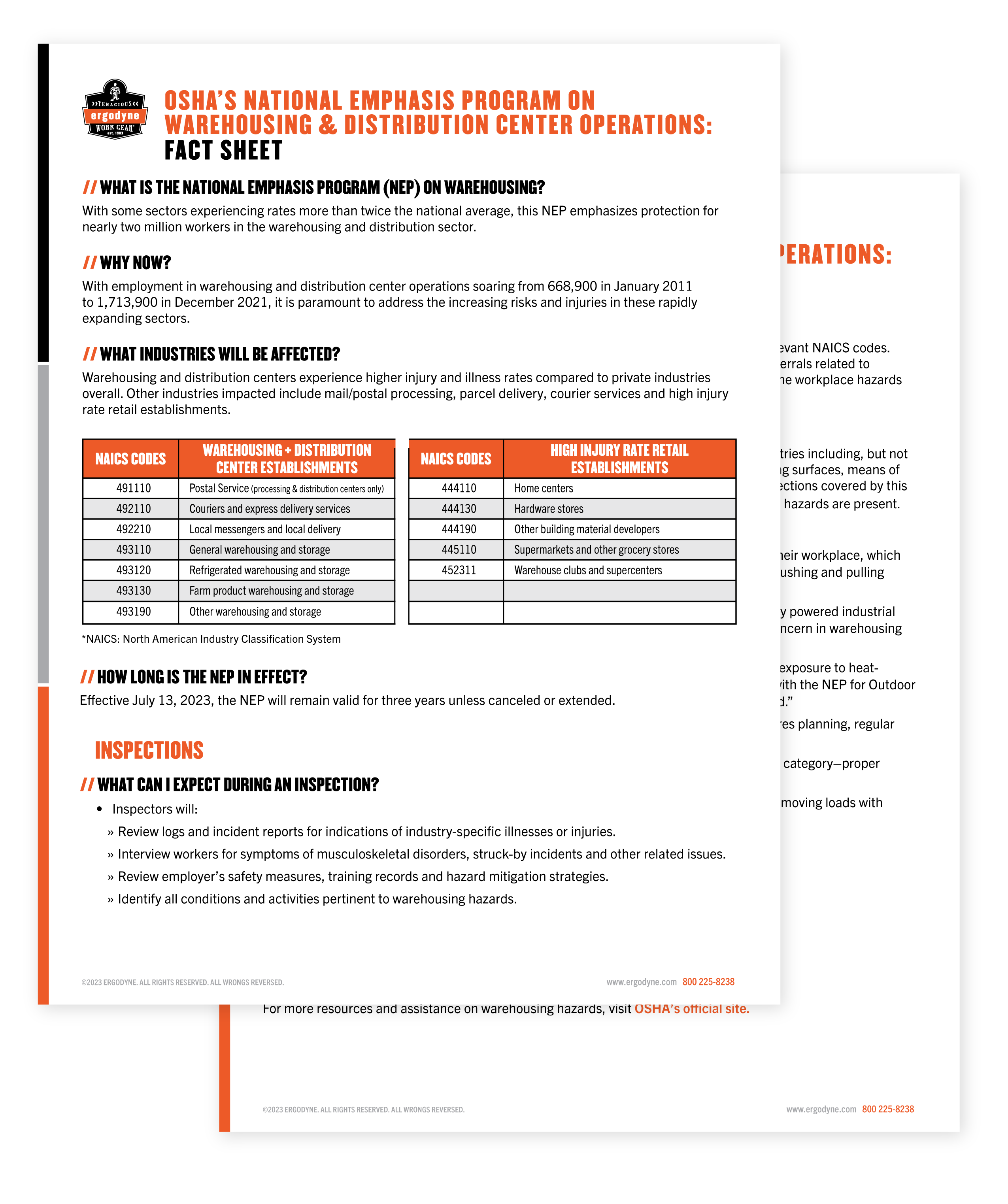 Ergodyne's OSHA Warehouse & Distributor NEP Fact Sheet
