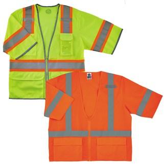lime and orange class 3 vests