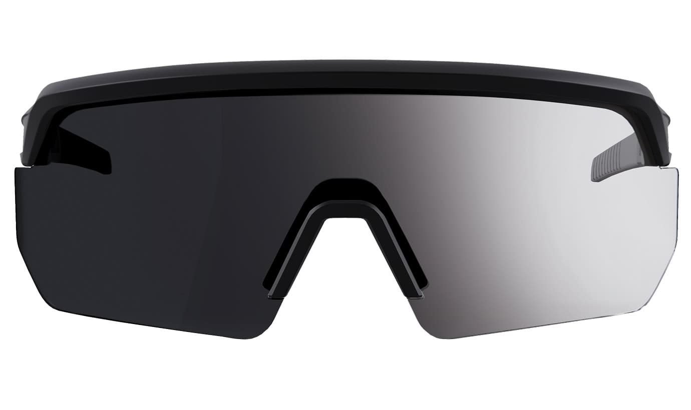 Skullerz Aegir Photochromic Safety Glasses facing forward with lens transitioning from light to dark