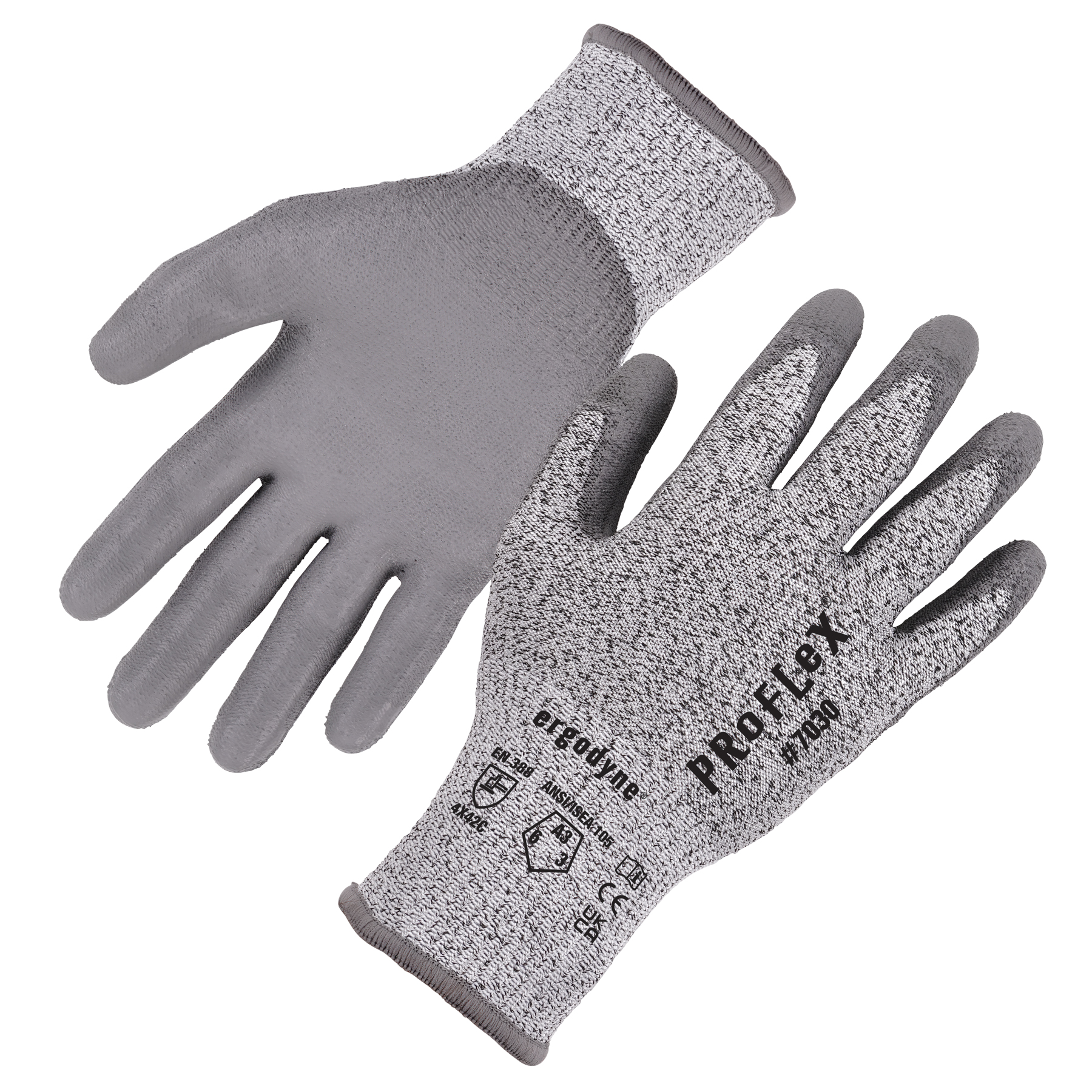 Gray PU Coating Cut Resistance Gloves Cut Level 3, Size: Medium at