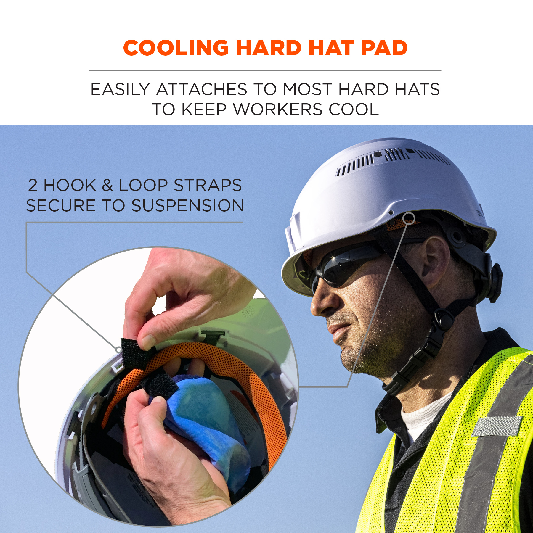 Cooling Pad Hard Hat Insert, Cooling Towel
