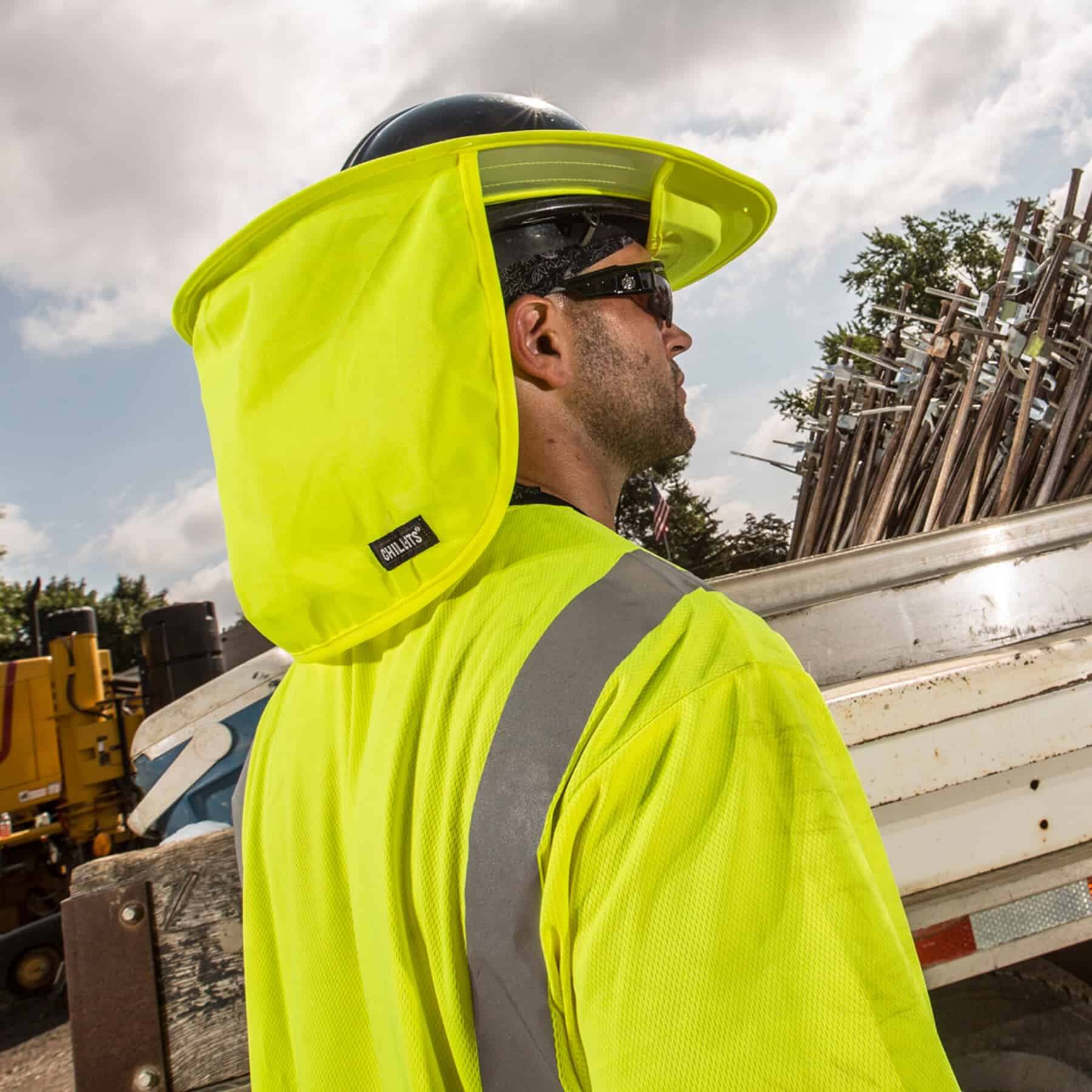 Safety Helmet Sunshade for Outdoor Work,Hard Hat Sunshield Neck Sunshade  Hardhat Sun Visor Full Brim for Construction Crew Lineman Electrician Men  and