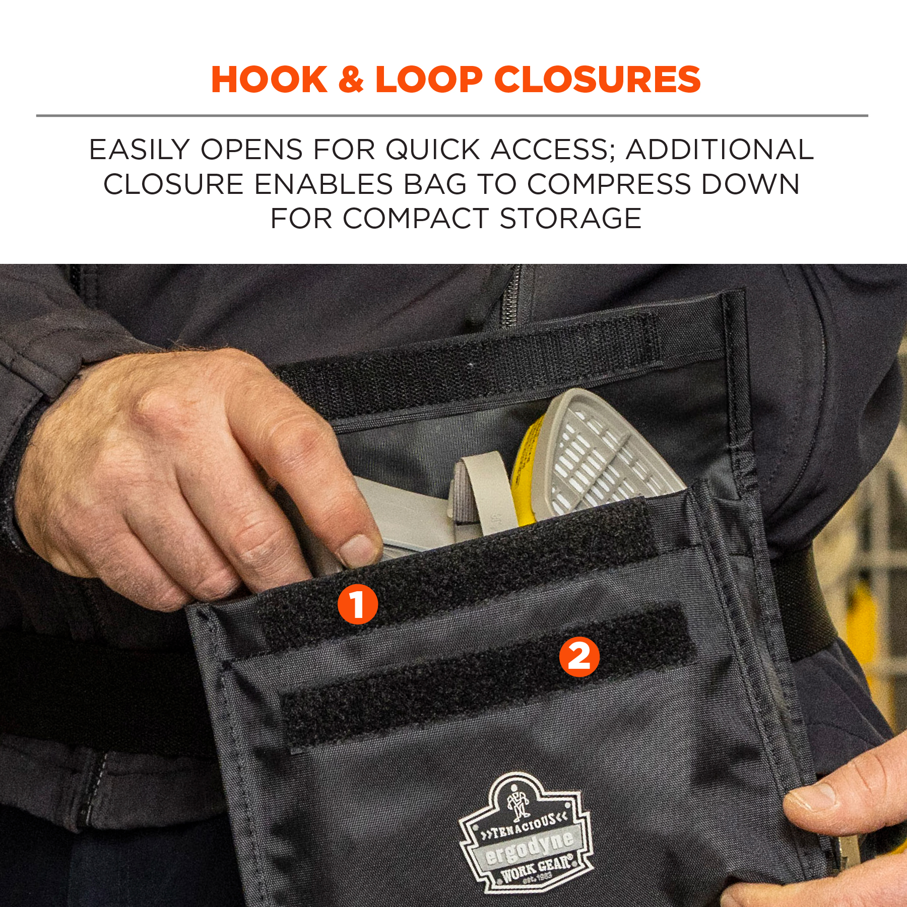 13180 5180 half face respirator bag black hook and loop closures