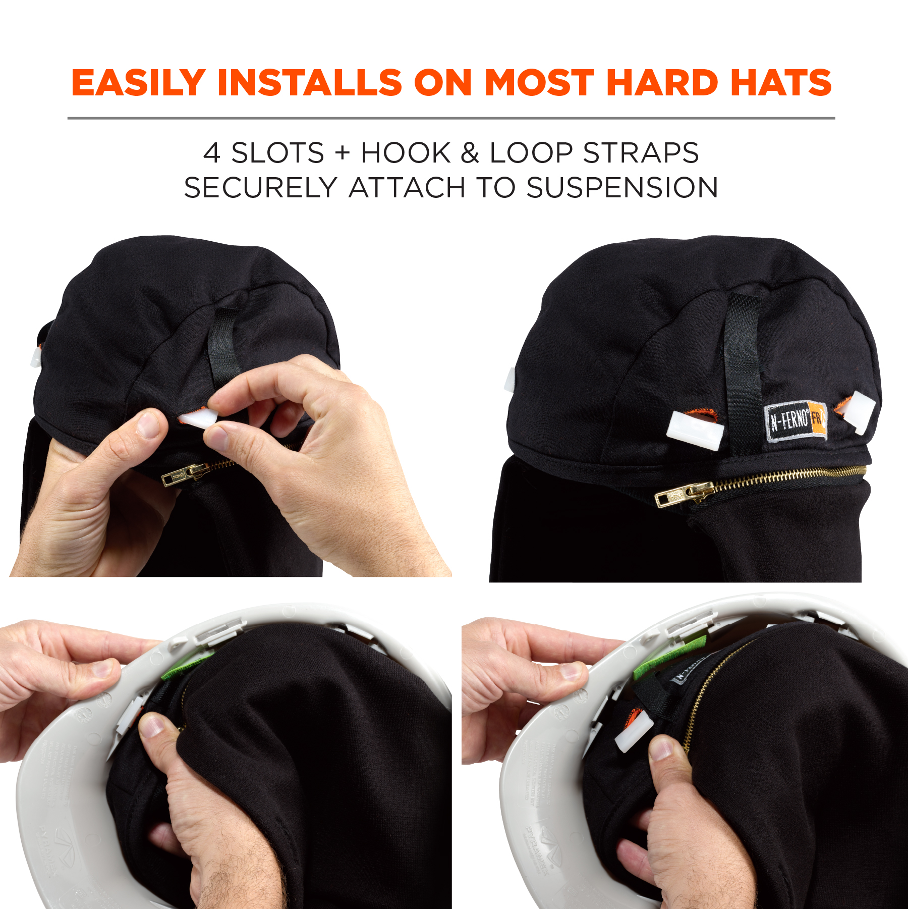 Hard Hat FR Winter Liner, Removable Sections