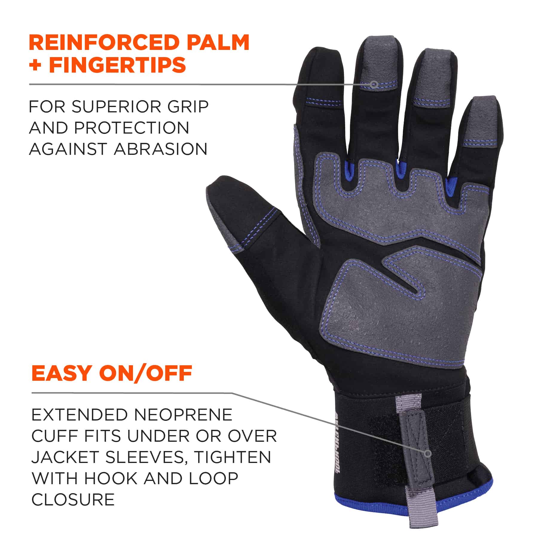 Insulated Neoprene Grip Gloves - Cold Weather Work