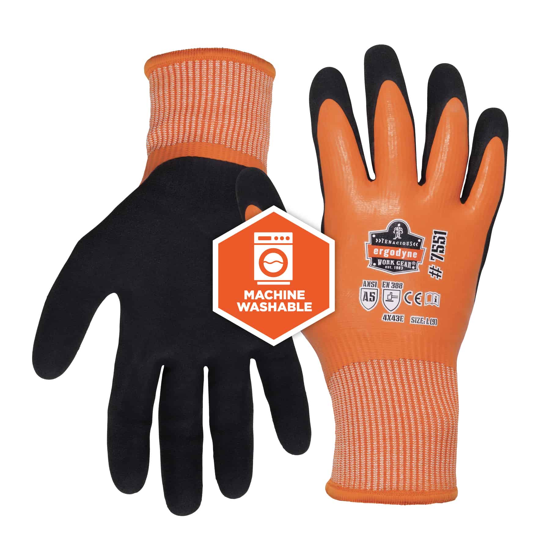 SAFEGEAR PVC Vinyl Work Gloves X-Large, 3 Pairs - EN388 Cut-Resistant  Orange Textured Gloves for Men and Women, Oil & Grease Resistance 