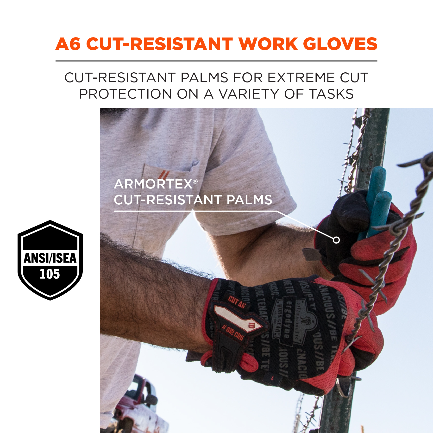 Work Gloves ♡ 2 Pairs ♡ GRX A4 Cut Resistant EXAGrip Coated  Knife/Metal/Glass
