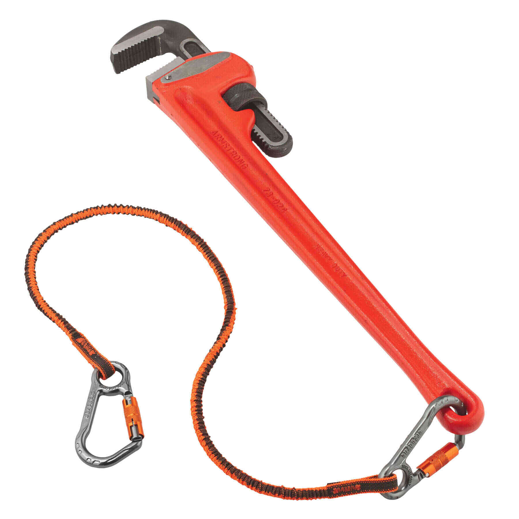 Ergodyne Squids 3118Fx Standard Tool Lanyard With Dual Locking Carabiner 15  Lb OrangeGray - Office Depot