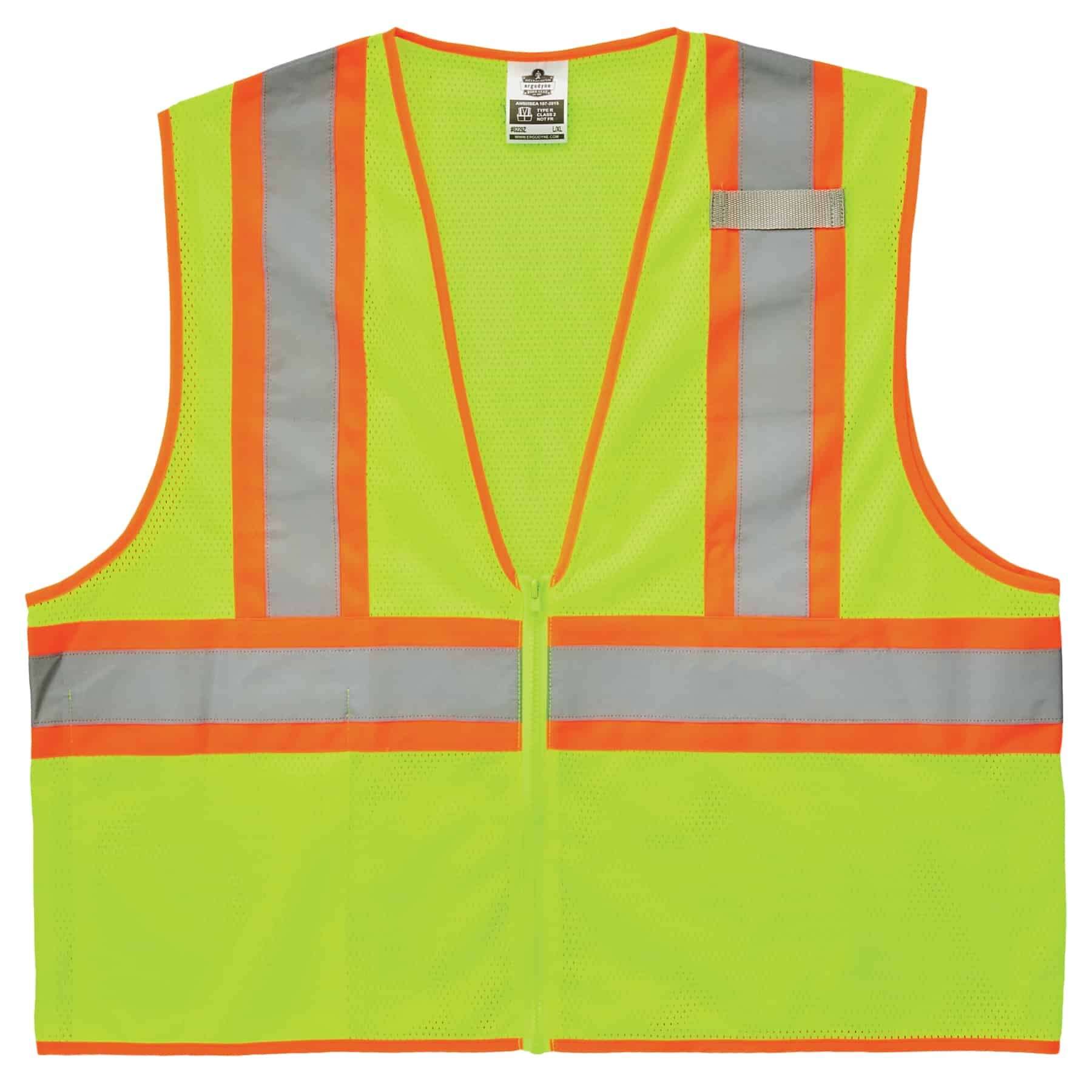 Hi-Vis Work Vest, Economy Ergodyne Zipper | Two-Tone