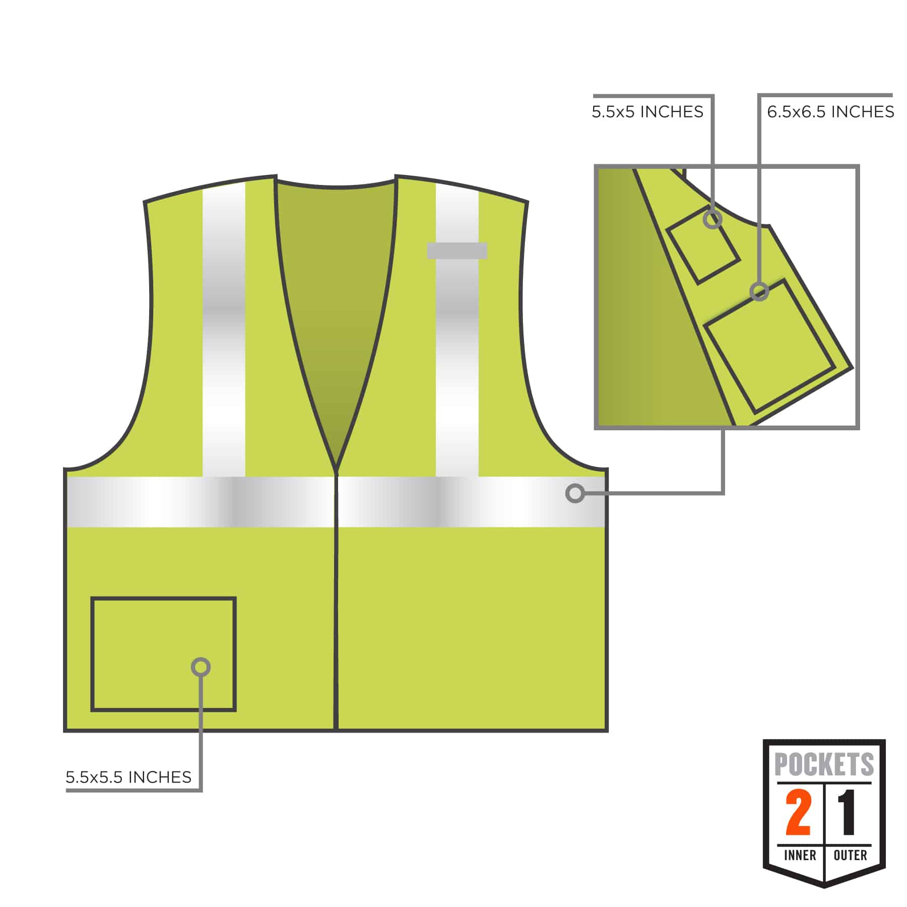 Class 2 Hi-Vis 5-Point Breakaway Safety Vest