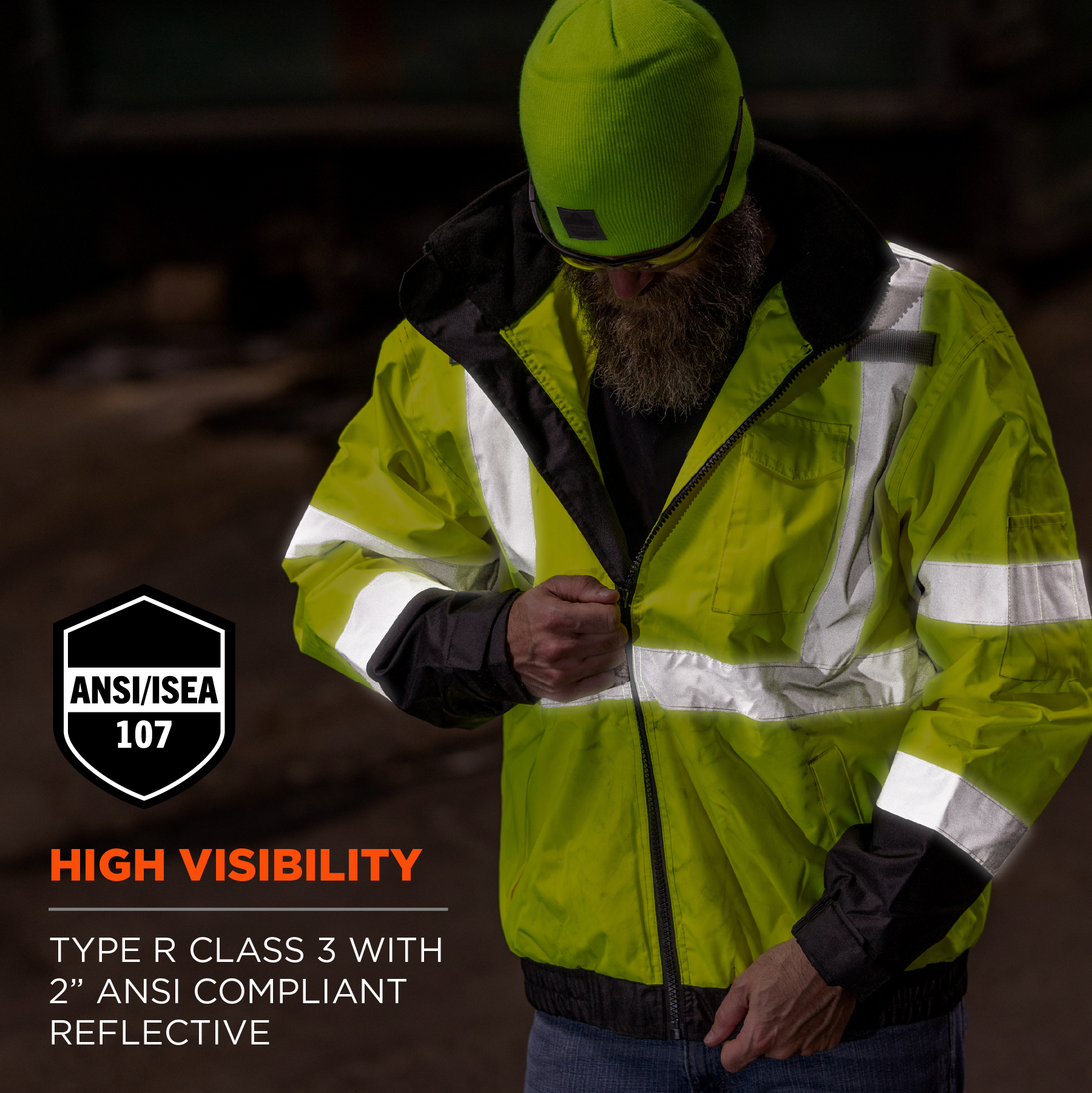  2 Pack High Visibility Hoodie Safety Fleece Zip for