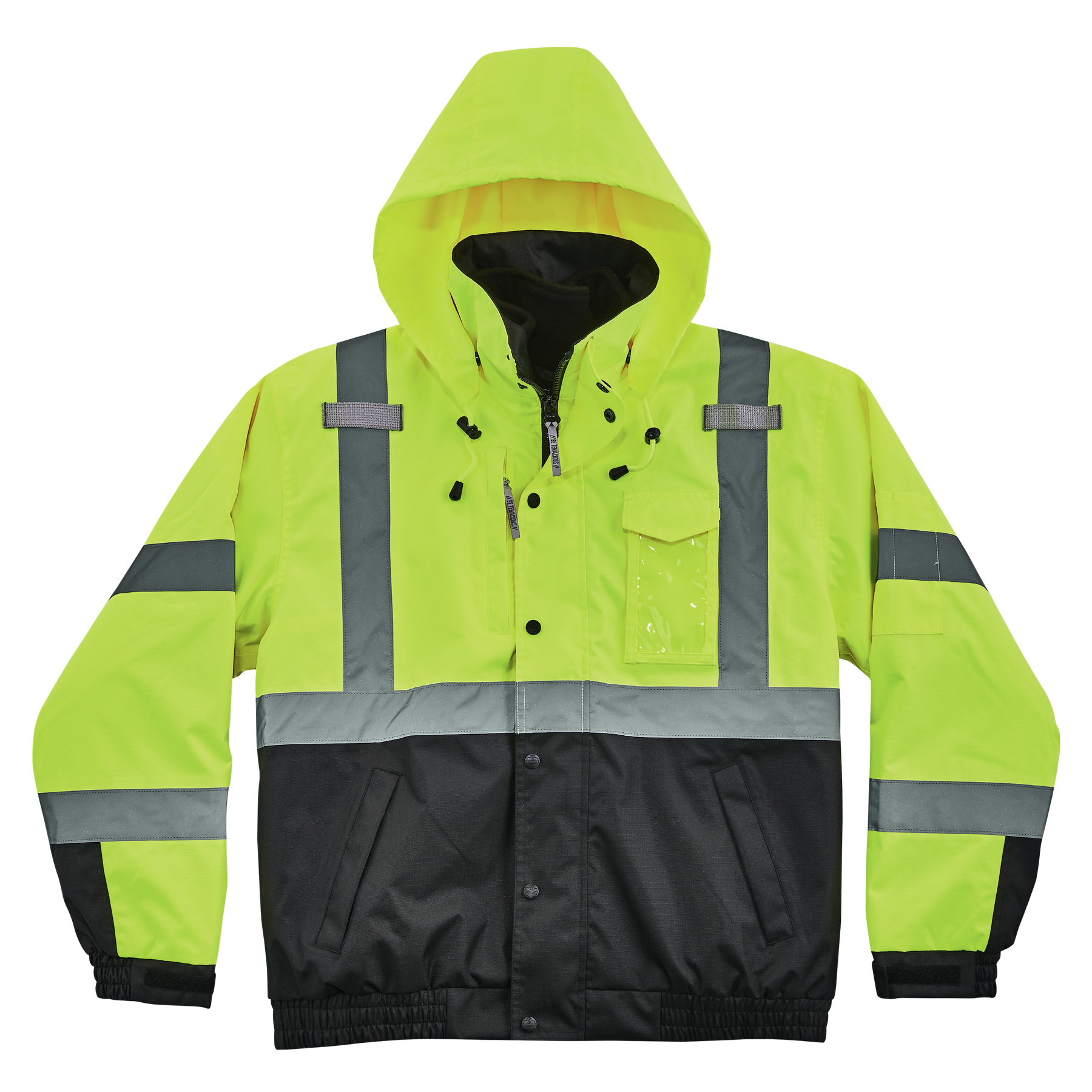 Ergodyne Men's 2X-Large Lime High Visibility Reflective Bomber Jacket with  Zip-Out Black Fleece 8381 - The Home Depot