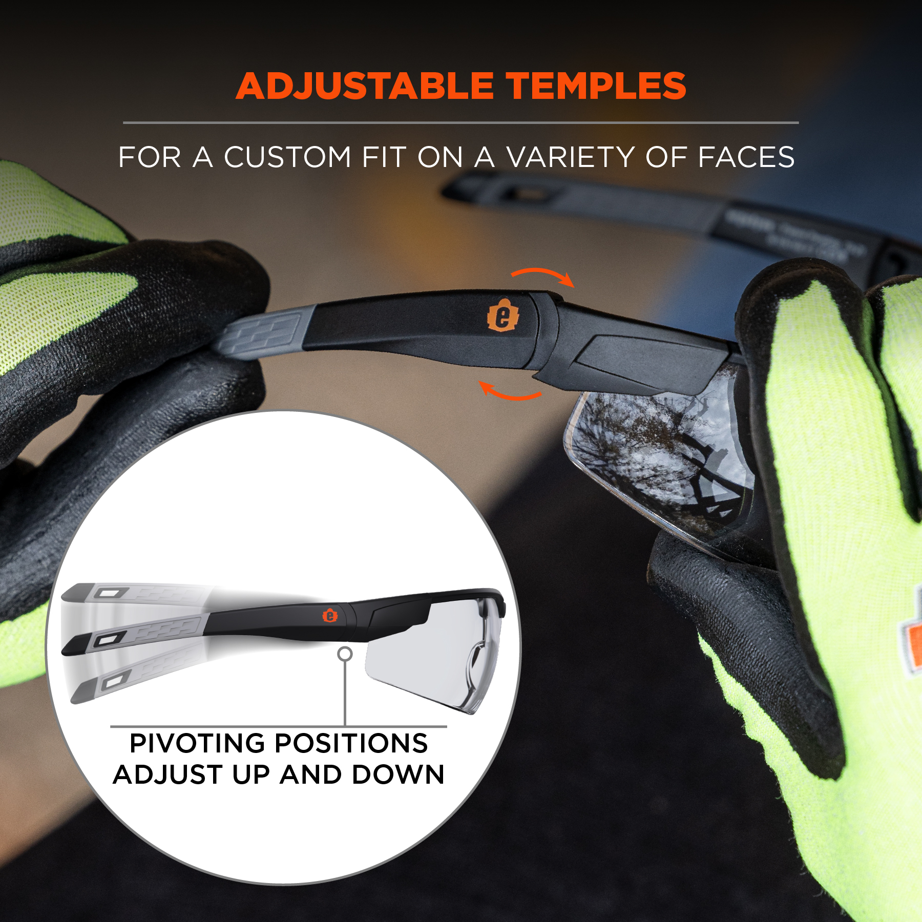 Dellenger Enhanced Anti-Fog & Scratch-Resistant Safety Glasses with  Adjustable Temples