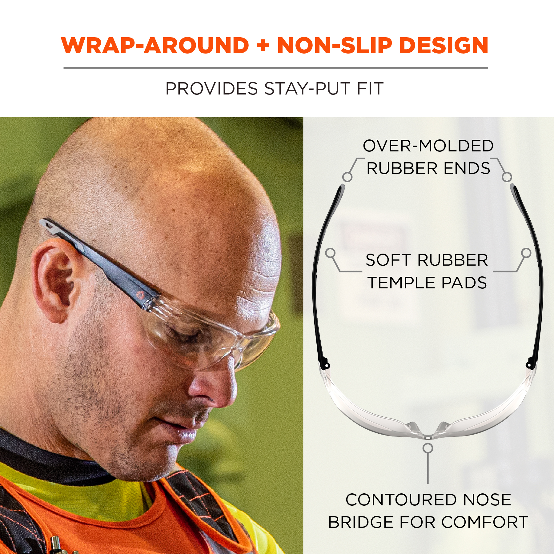 Dellenger Enhanced Anti-Fog & Scratch-Resistant Safety Glasses with  Adjustable Temples