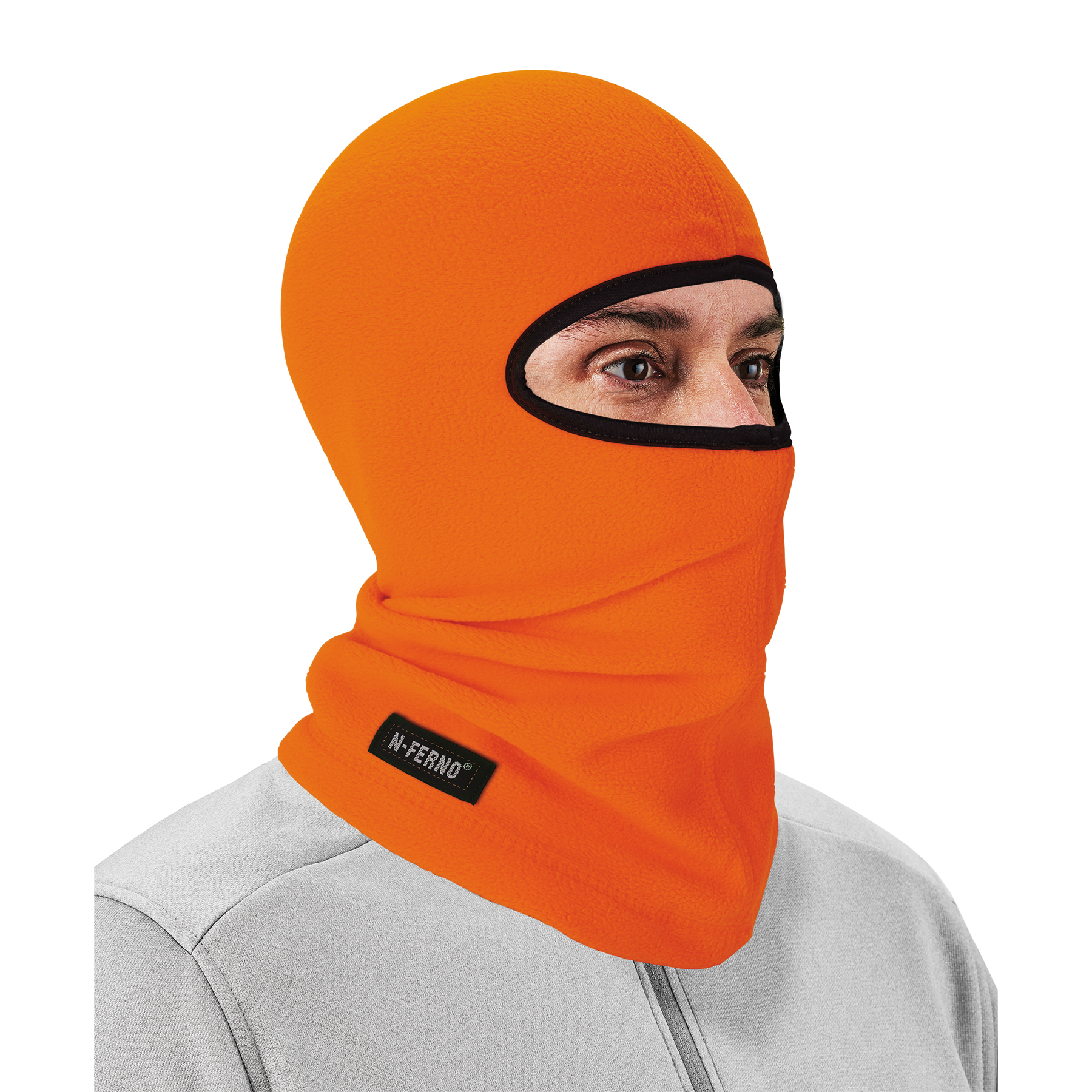 Tough Headwear Hunting Face Mask for Cold Weather - Orange Balaclava - Hi Visibility Ski Mask for Men - Hunting Face Cover