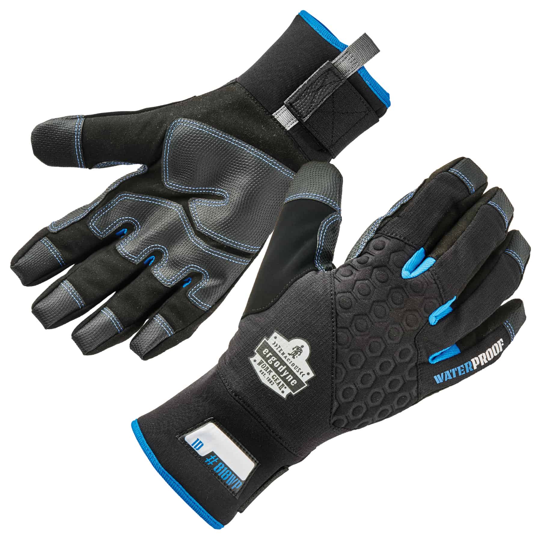 XL Latex Coated Cotton Poly Work Gloves - Gray/Blue - TruForce - Industrial  and Personal Safety Products from