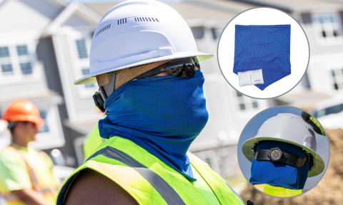 Worker wearing a Chill-Its cooling gaiter