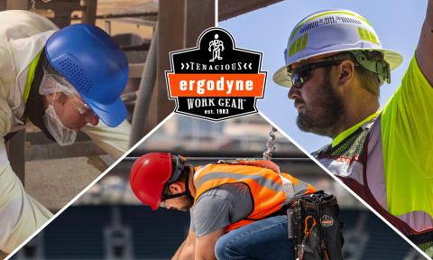 Workers wearing vented and non vented bump caps as well as a reflective hard hat sticker kit