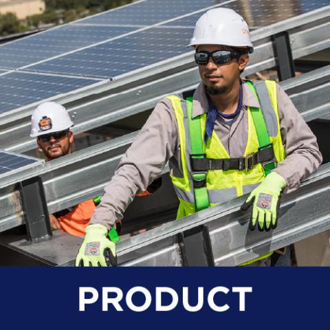 Product (Workers in Ergodyne gear at a solar panel installation jobsite)