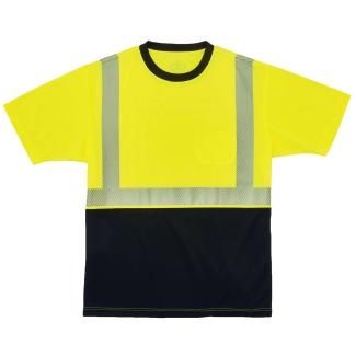 GloWear 8280BK Hi-Vis T-Shirt - Type R, Class 2, Black Bottom