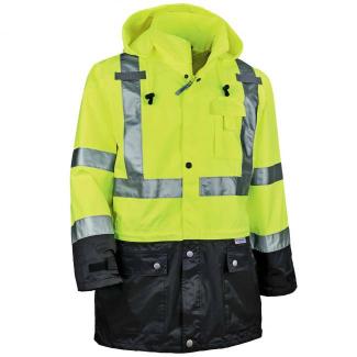 Hi Vis Rain Jacket Black Bottom Ergodyne