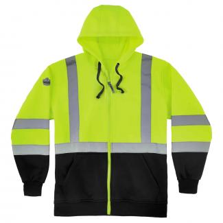 Hi-Vis Hooded Sweatshirt, Zip-Up Hoodie | Ergodyne