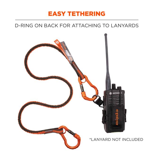 Easy tethering: d-ring on back for attaching to lanyards. *Lanyard not included