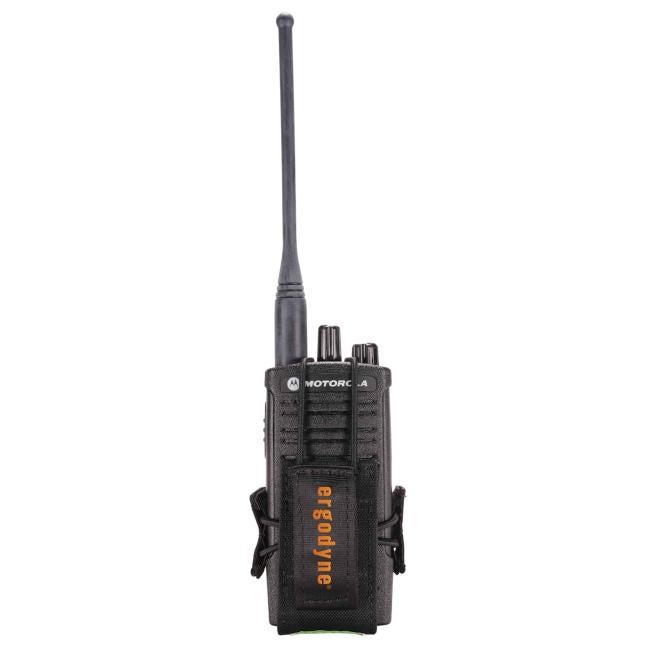 Front view of holster and walkie