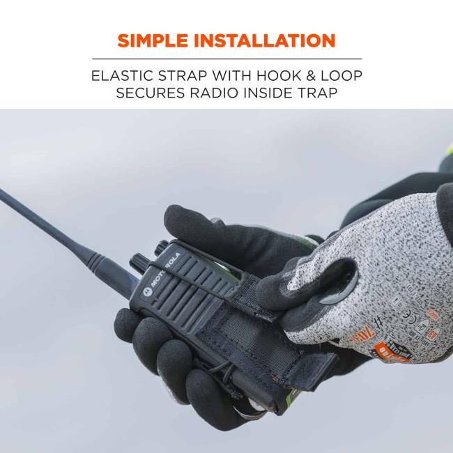 Simple installation: Elastic strap with hook & loop secures radio inside trap