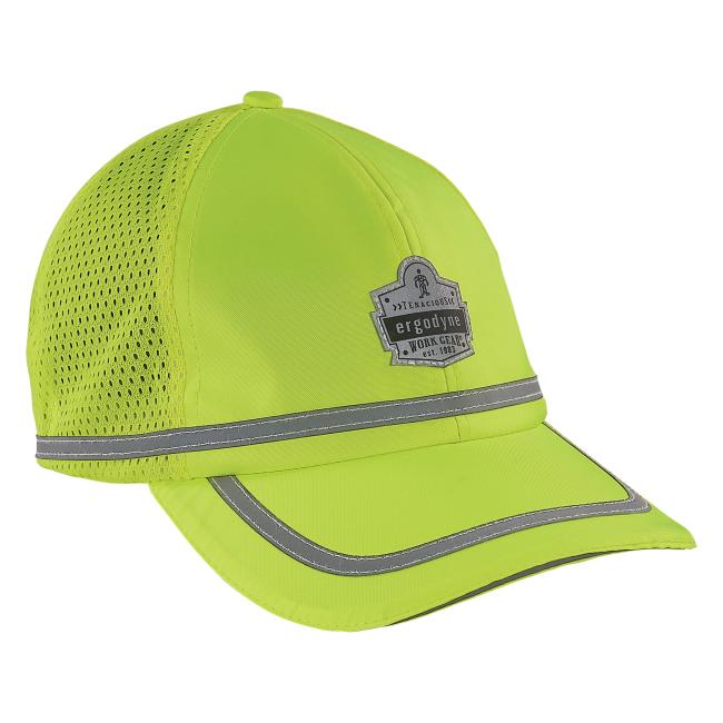 Front view of lime hi-vis baseball hat