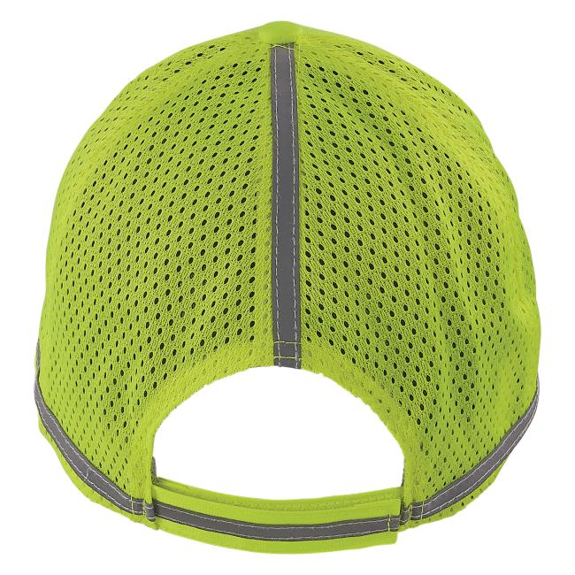 Back closed view of lime hi-vis baseball hat