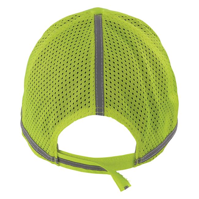 Back open view of lime hi-vis baseball hat