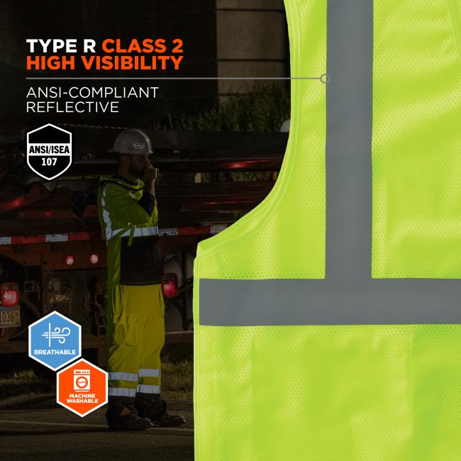 Hi-Vis Work Vest, Economy Breakaway | Ergodyne