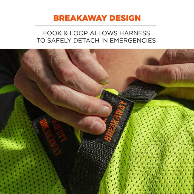 Breakaway Design: Hook & loop allows the harness to safely detach in emergencies