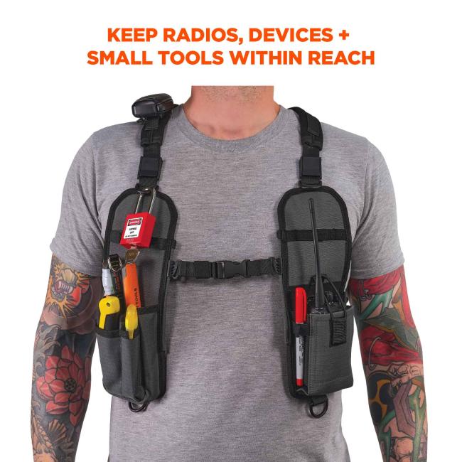 Keep radios, devices, and small tools within reach