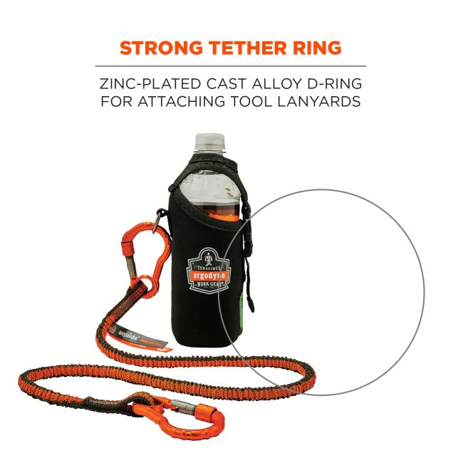 strong tether ring: zinc-plated cast alloy d-ring for attaching tool lanyards