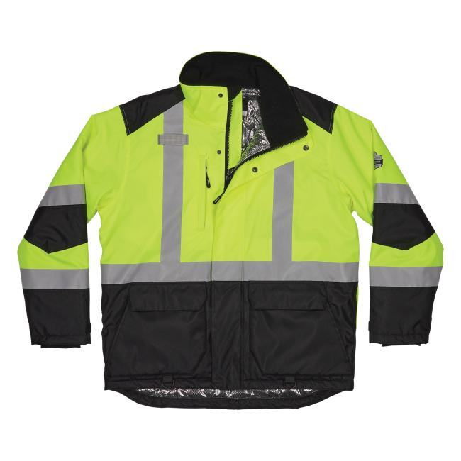 Front view of hi-vis reflective lining jacket