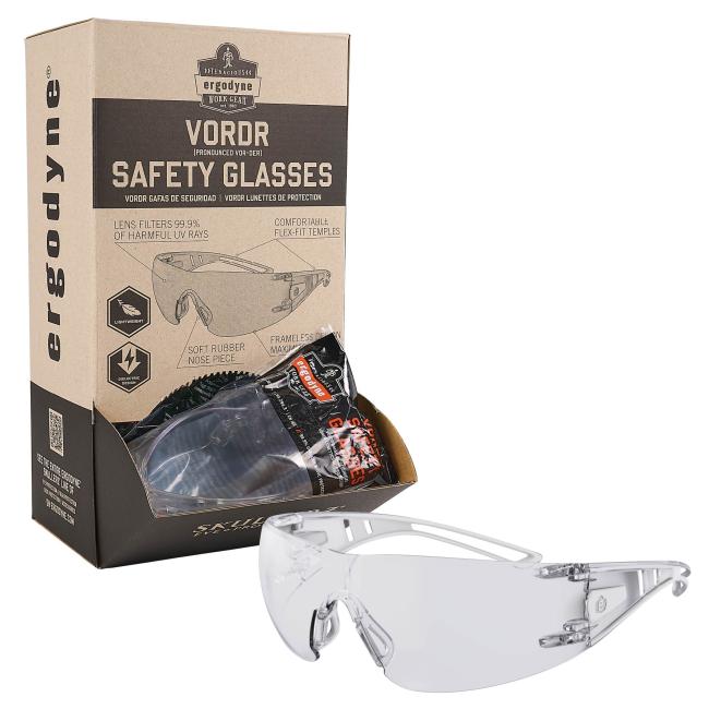 VORDR safety glasses with display case