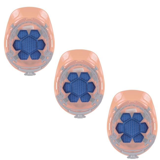 3-pack of cooling hard hat top pads