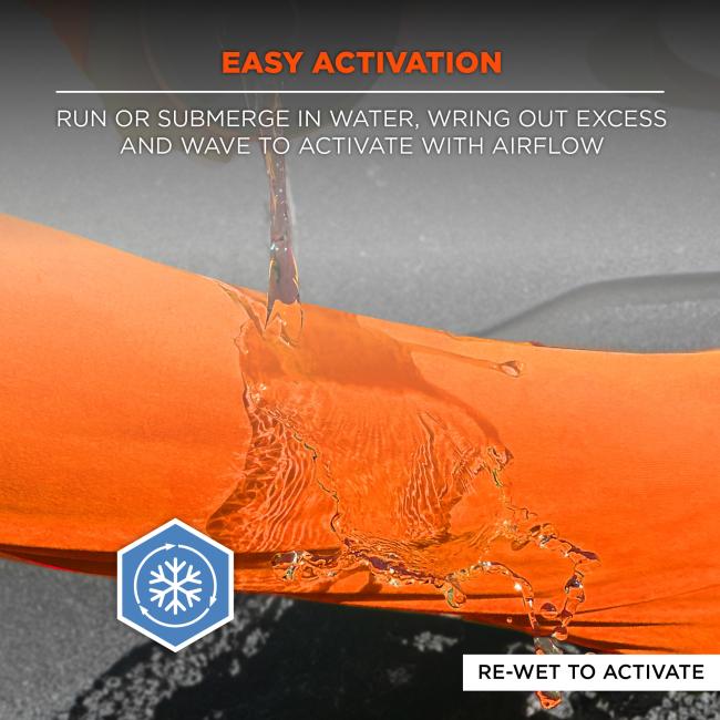 Easy Activation: Run or submerge in water, wring out excess, and wave to activate with airflow. The fabric can be re-wet to reactivate.