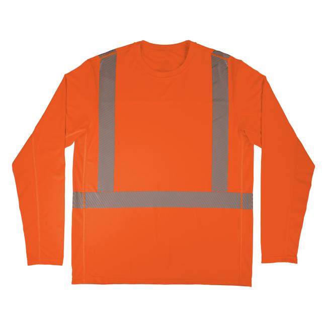 Front of orange cooling hi-vis sun shirt