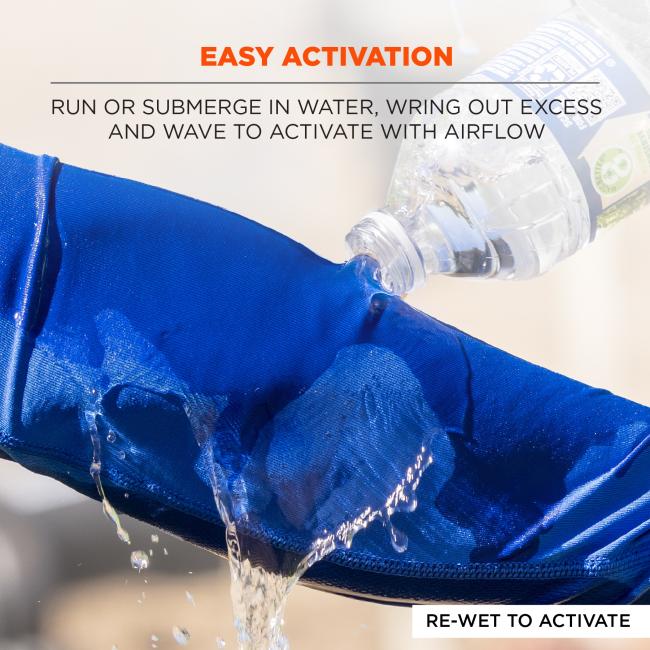 Easy Activation: Run or submerge in water, wring out excess, and wave to activate with airflow. The fabric can be re-wet to reactivate.