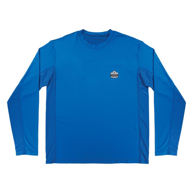 Front of blue cooling long sleeve sun shirt