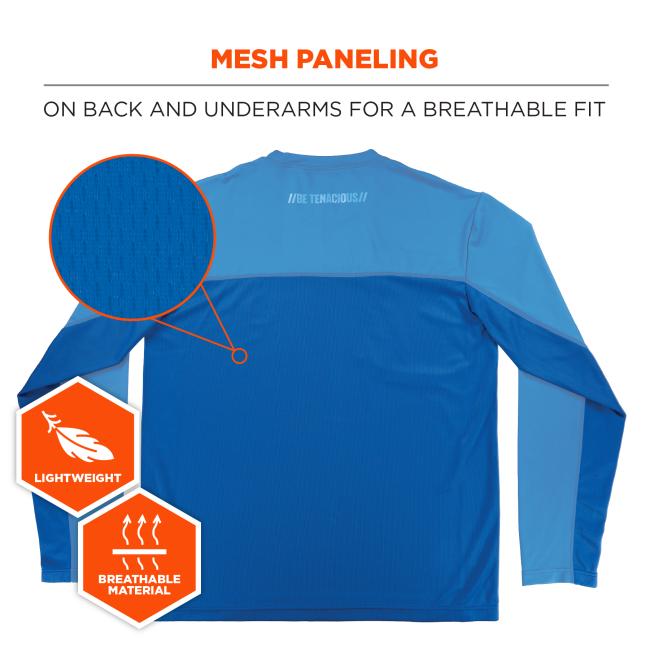 Mesh Paneling: Lightweight and breathable material with mesh panels on the back and underarms for a breathable fit.