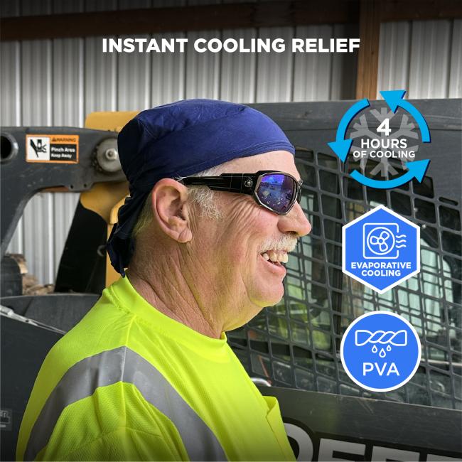 Instant cooling relief: 4 hours of evaporative cooling through cooling pva technology