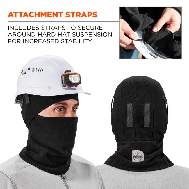 Attachment Straps: Includes straps to secure around hard hat suspension for increased stability.