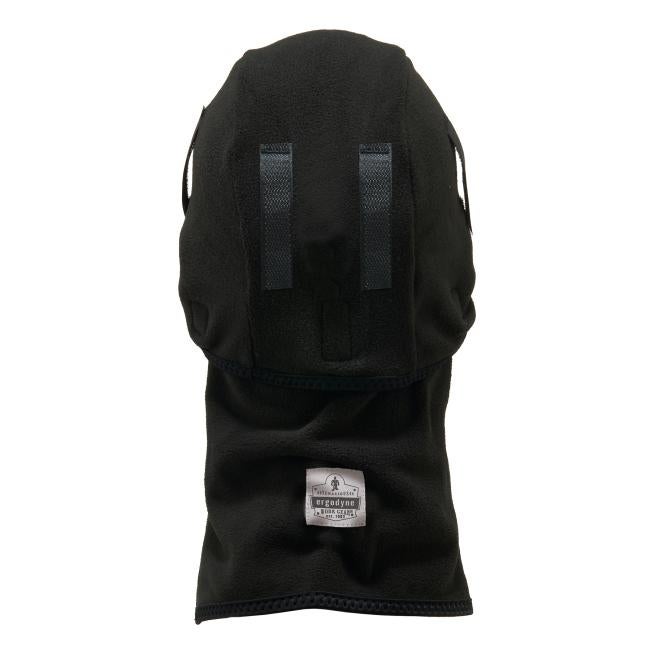 Back view of black 2-piece fleece balaclava face mask