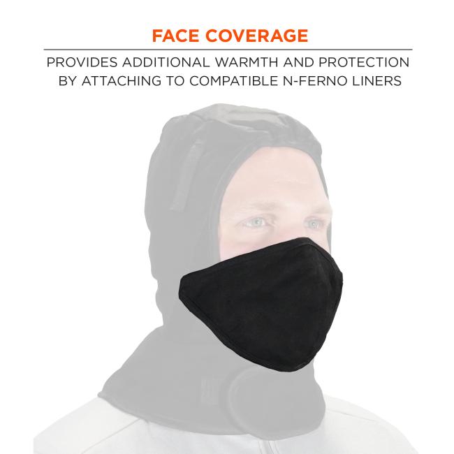 Face Coverage: Provides additional warmth and protection by attaching to compatible N-Ferno liners