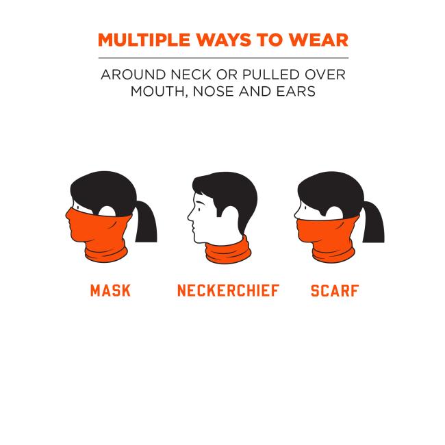Multiple Ways to Wear: Can be worn around the neck or pulled over the mouth, nose, and ears in styles such as mask, neckerchief, or scarf.