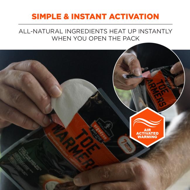 Simple and instant activation: air-activated all-natural ingredients heat up instantly when you open the pack